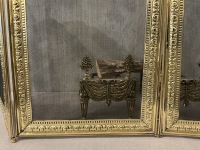 antique brass fireplace screen from the 19th century