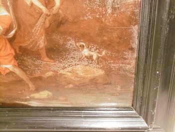"Mosè salvato dalle acque" olio su tavola