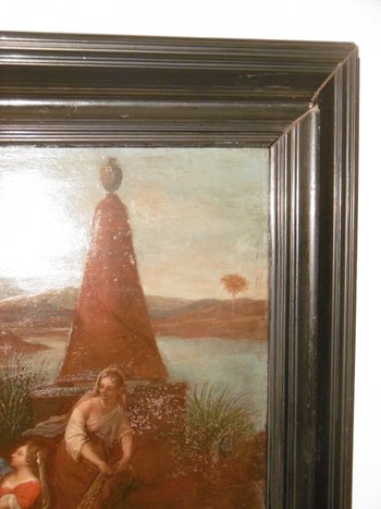 "Mosè salvato dalle acque" olio su tavola
