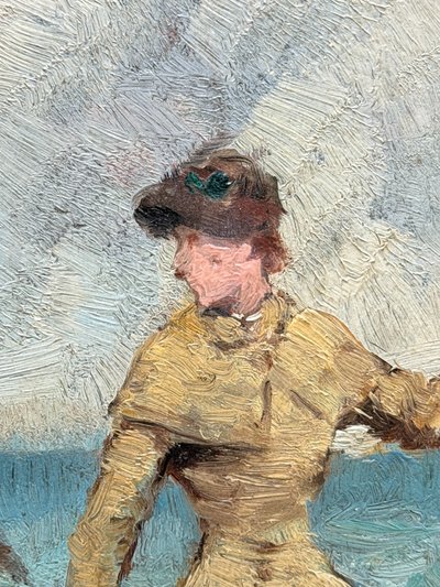 Alfred Stevens (1823-1906) Attributed to - Elegant Woman with Parasol, circa 1870