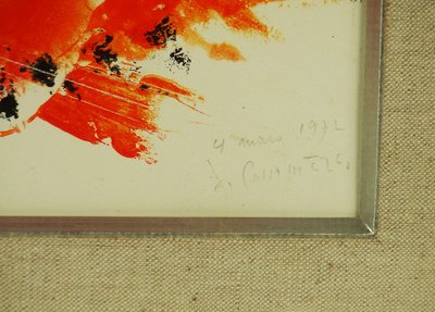 "Abstraction"huile sur papier par Jean Commère