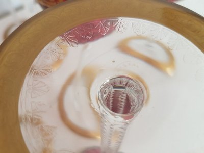 Saint Louis Red Crystal Roemer  Thistle Gold Model