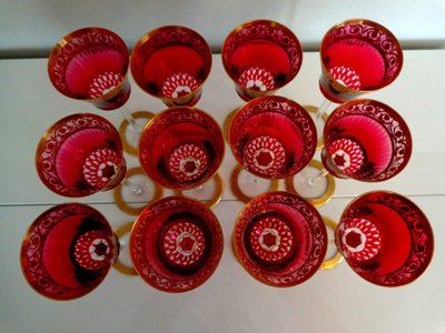 Saint Louis Red Crystal Roemer  Thistle Gold Model