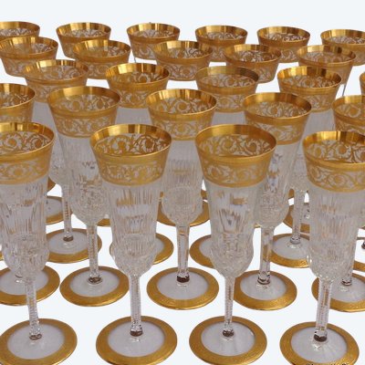 Flauto in cristallo di Saint Louis, modello Thistle Oro, in perfette condizioni