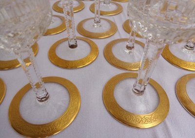 1  Bicchiere da Bordeaux da 14,2 cm in cristallo Saint Louis, modello Thistle Oro