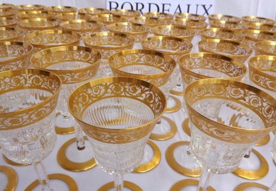 1  Bicchiere da Bordeaux da 14,2 cm in cristallo Saint Louis, modello Thistle Oro