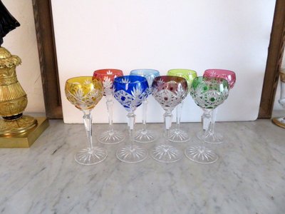 1 Wasserglas oder „Roemer Parmentier“ aus Baccarat-Kristall „Overlay“