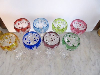 1 Wasserglas oder „Roemer Parmentier“ aus Baccarat-Kristall „Overlay“