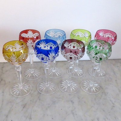 1 Wasserglas oder „Roemer Parmentier“ aus Baccarat-Kristall „Overlay“