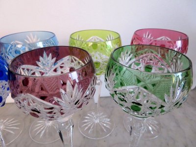 1 Wasserglas oder „Roemer Parmentier“ aus Baccarat-Kristall „Overlay“
