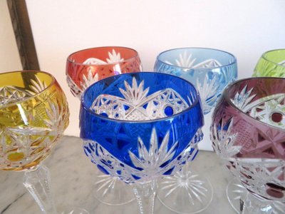 1 Wasserglas oder „Roemer Parmentier“ aus Baccarat-Kristall „Overlay“