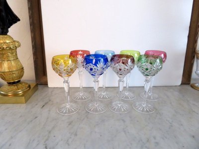 1 Wasserglas oder „Roemer Parmentier“ aus Baccarat-Kristall „Overlay“