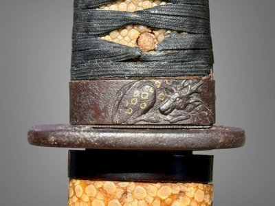 Tanto de samuraï, saya en galuchat - Période Edo (1603-1868).