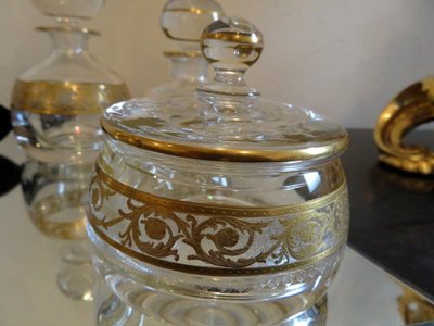 Saint Louis Thistle Gold Crystal Perfume-Style Beauty Set