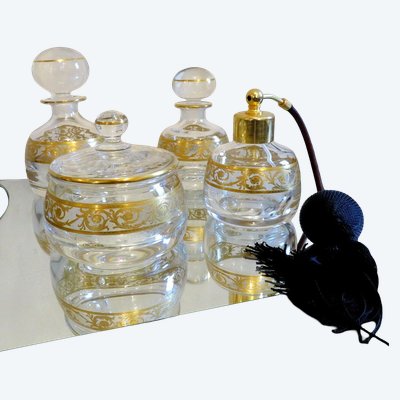 Saint Louis Thistle Gold Crystal Perfume-Style Beauty Set