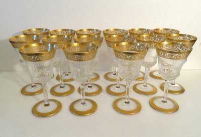 1  Weinglas, 15,2 cm, „Saint Louis Thistle Or“, Kristall, signiert