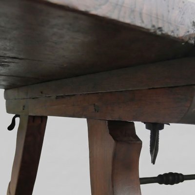 Spanish Baroque Style Dining Table with Wrought-Iron Stretcher — 18th Century