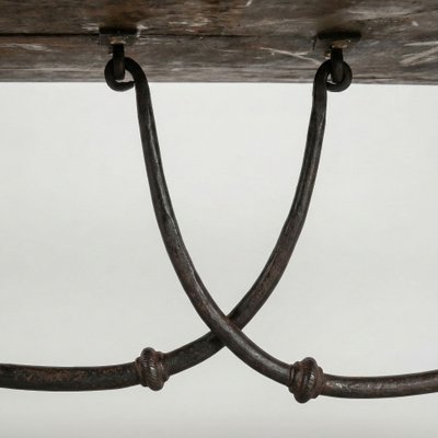 Spanish Baroque Style Dining Table with Wrought-Iron Stretcher — 18th Century