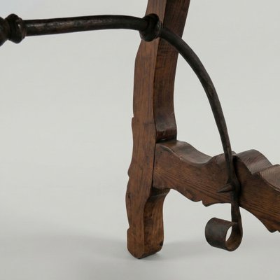 Spanish Baroque Style Dining Table with Wrought-Iron Stretcher — 18th Century
