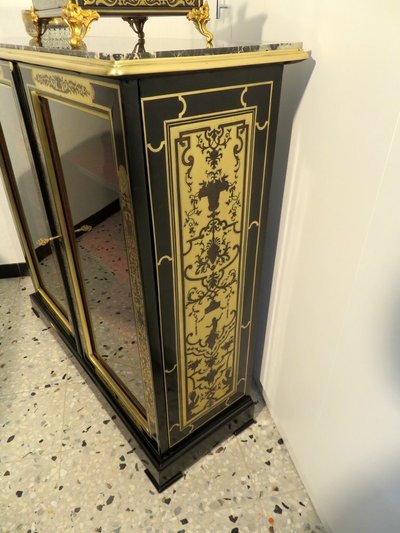 Louis XIV window in 18th century Boulle marquetry