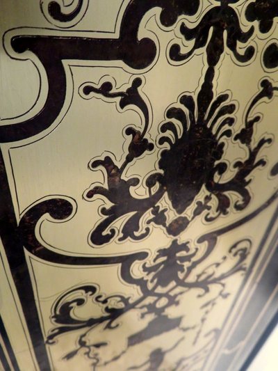Louis XIV window in 18th century Boulle marquetry
