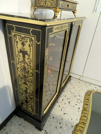Louis XIV window in 18th century Boulle marquetry