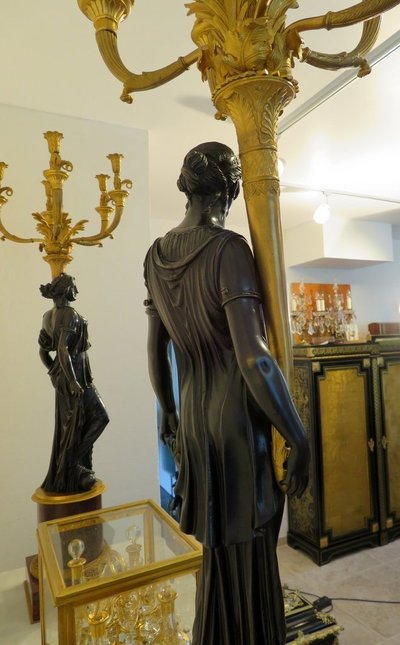 Thomire Paire De Candélabres 117 Cm En Bronze Début XIXème Parfait état
