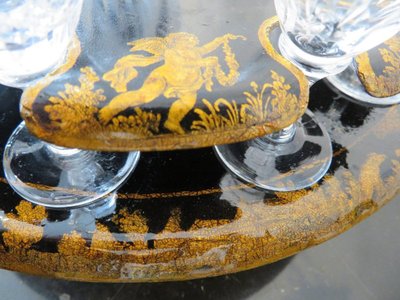 19th-Century Charles X-Era Crystal Liquor Cabinet