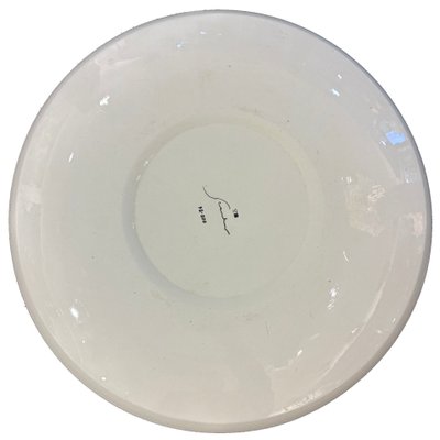 Piatto in ceramica smaltata di Emilio Scanavino, XX secolo.