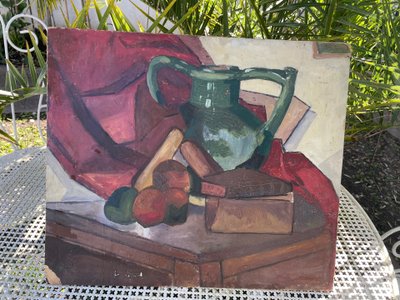 Still life of fruit and jug