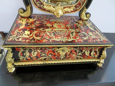 Barbière Avec Miroir En Marqueterie Boulle d'époque Napoléon III