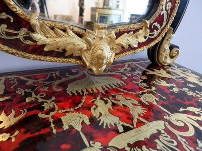 Barbière Avec Miroir En Marqueterie Boulle d'époque Napoléon III