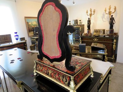 Barbière Avec Miroir En Marqueterie Boulle d'époque Napoléon III