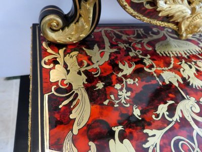 Barbière Avec Miroir En Marqueterie Boulle d'époque Napoléon III