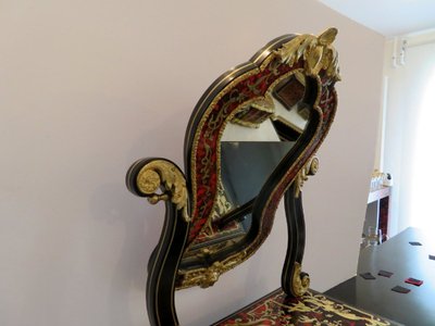 Barbière Avec Miroir En Marqueterie Boulle d'époque Napoléon III