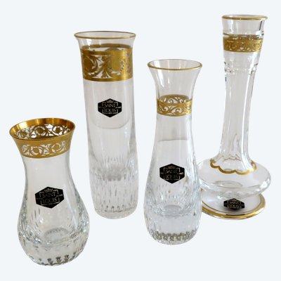 YOUR CHOICE: Saint Louis Soliflore, Gold Thistle, Crystal, Signed, Perfect Condition