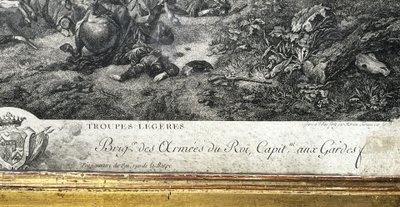 Gravure de bataille du 18ème siècle