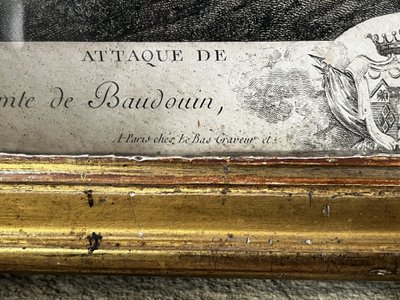 Gravure de bataille du 18ème siècle