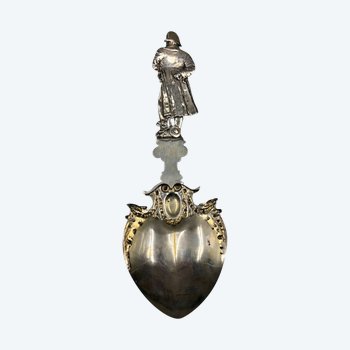 ENTREMETS SPOON with the effigy of Napoleon, probably Germany around 1920 Silver