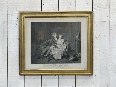 Gravure 19ème d'après Boilly LA LECON D'UNION CONJUGALE