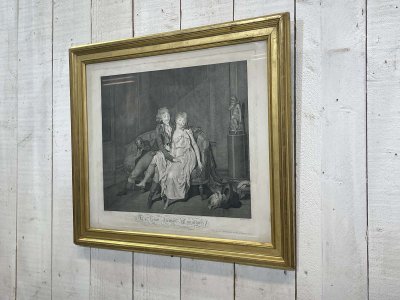 Gravure 19ème d'après Boilly LA LECON D'UNION CONJUGALE