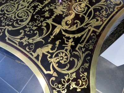 Attribuito a Mellier, comò con intarsi Boulle, XIX secolo, stile Regency.