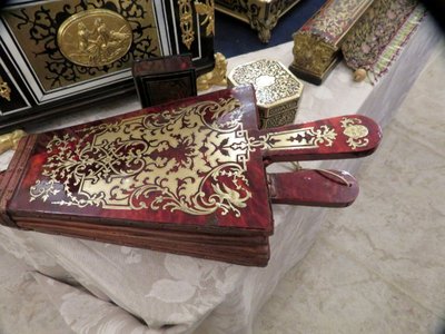 Two-sided Boulle marquetry fireplace bellows, 18th century