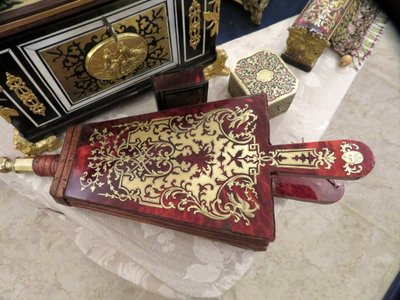 Two-sided Boulle marquetry fireplace bellows, 18th century