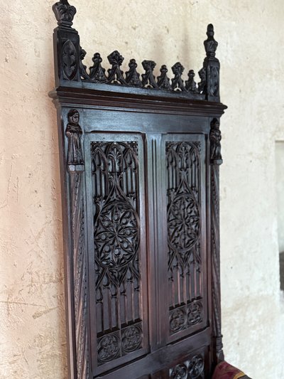Large neo-Gothic cathedral with walnut chest