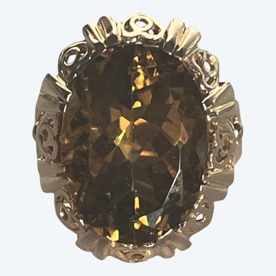 3440- Vintage Ring Yellow Gold Citrine
