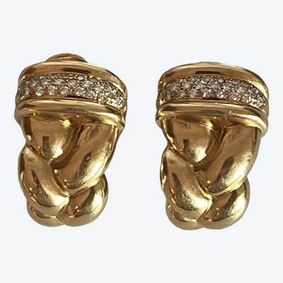 5344- Orecchini vintage in oro giallo con diamanti