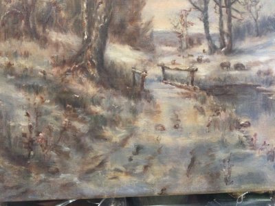 Winter landscape, signed H. GUIBERT