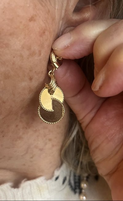 7325- Vintage Ohrringe Gelbgold
