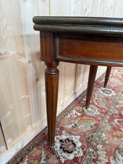 Console - Louis XVI half-moon table in solid mahogany